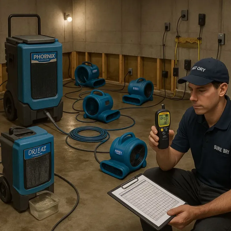 Structural Drying and Dehumidification process in Oakland, PA